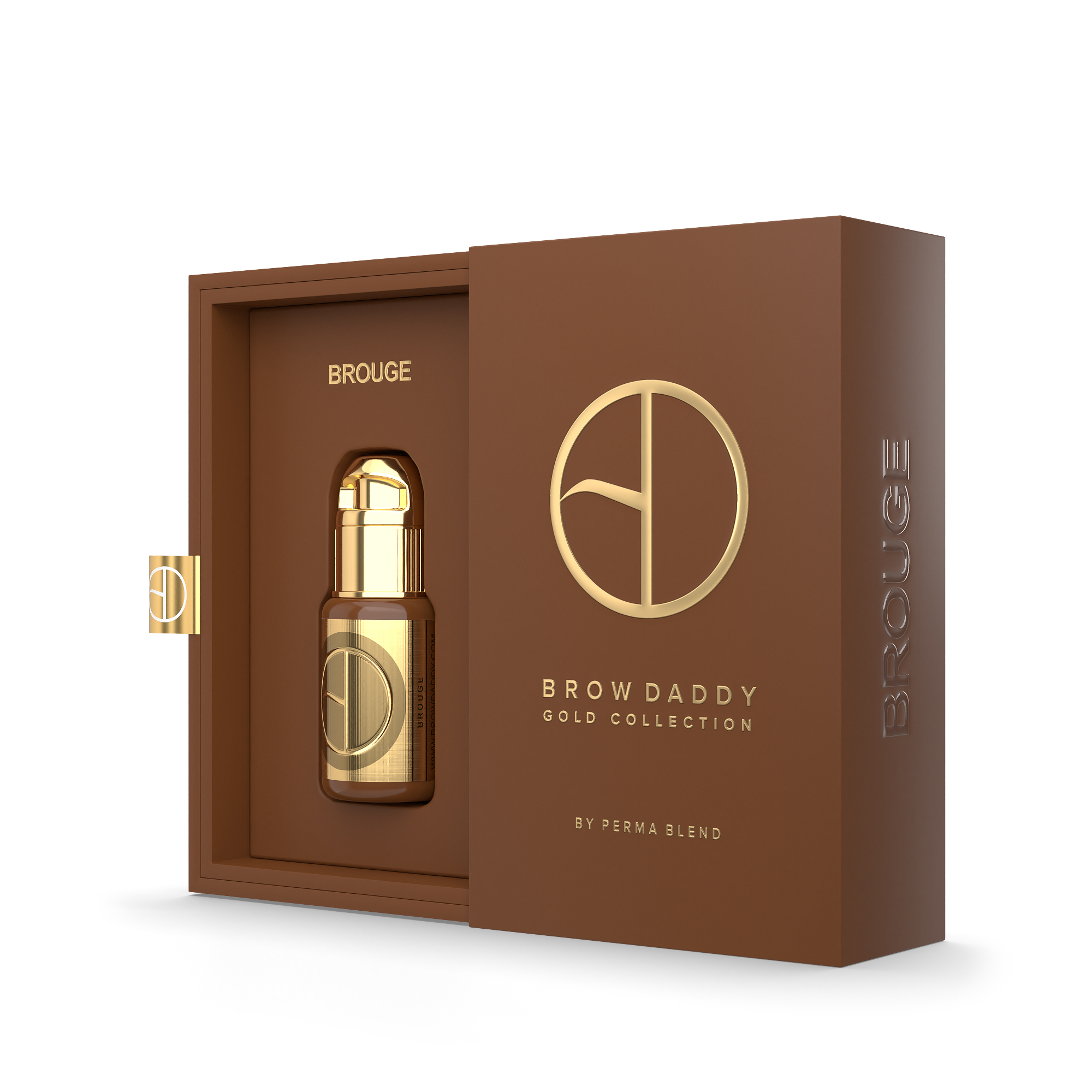Brouge Brow Daddy Single, permanent tattoo pigment, eyebrow tattoo ink by Perma Blend packaging