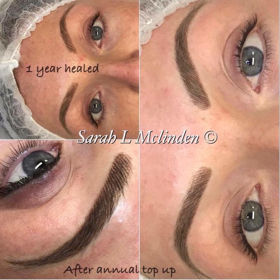 Classic Brown by Li Pigments, Li Aqua Pigment line, micropigmentation pigment, eyebrow pigment healed results 1
