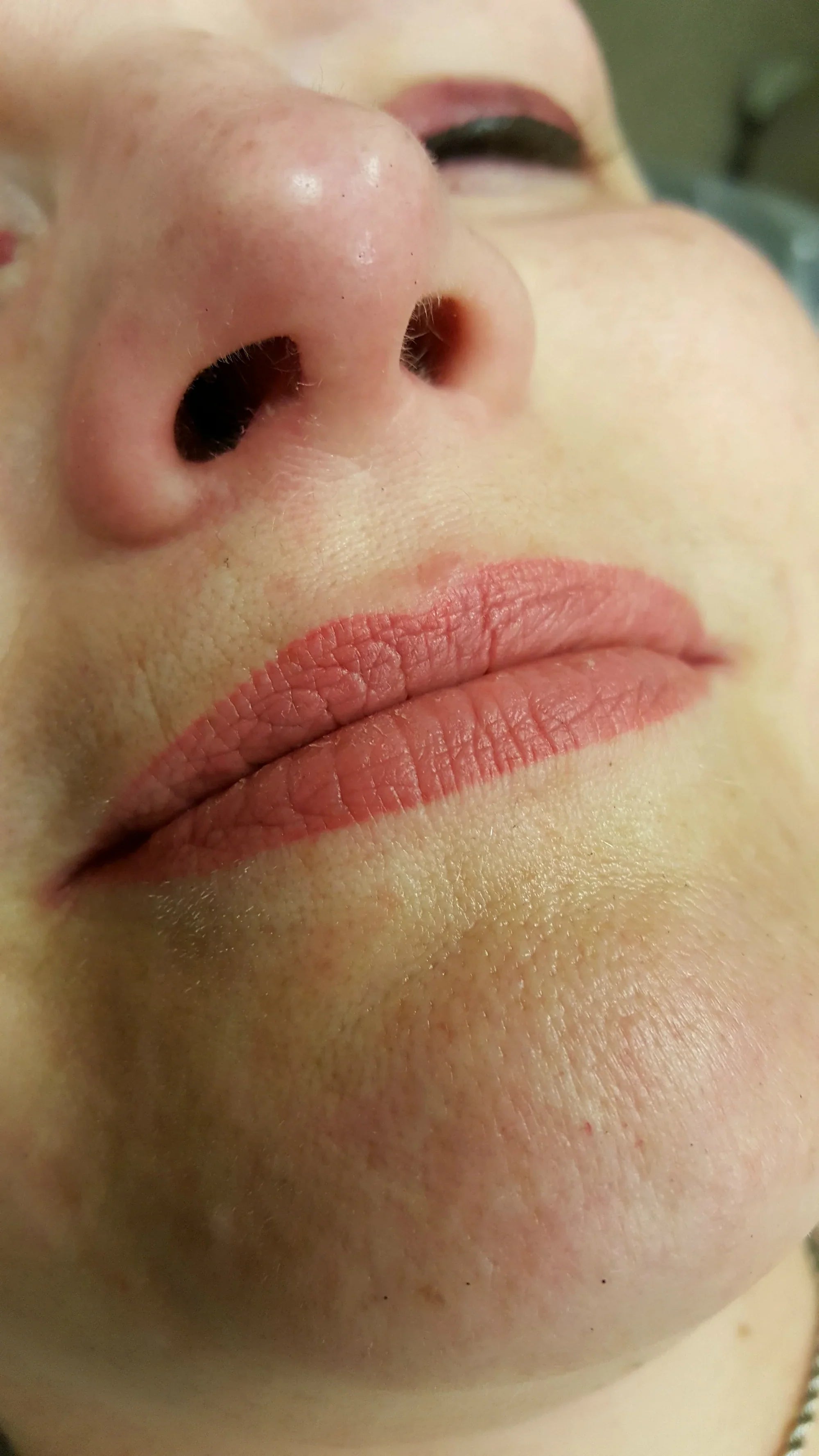 Pink by Li Pigments, Li Aqua Pigment line, micropigmentation pigment, lip pigment healed results