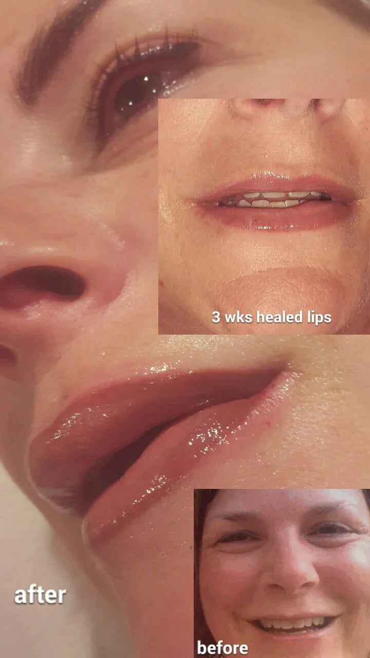 Country Mauve 15ml by Li Pigments, Li Aqua Pigment line, micropigmentation pigment, lip pigment healed results 4