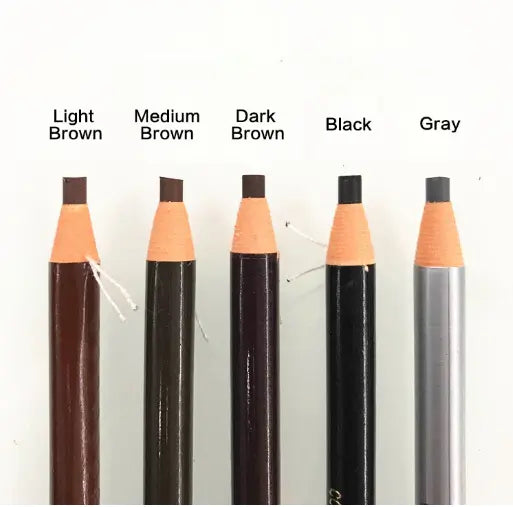 Pre-draw wax pencil for permanent makeup, dark brown wax pencil, row of colors