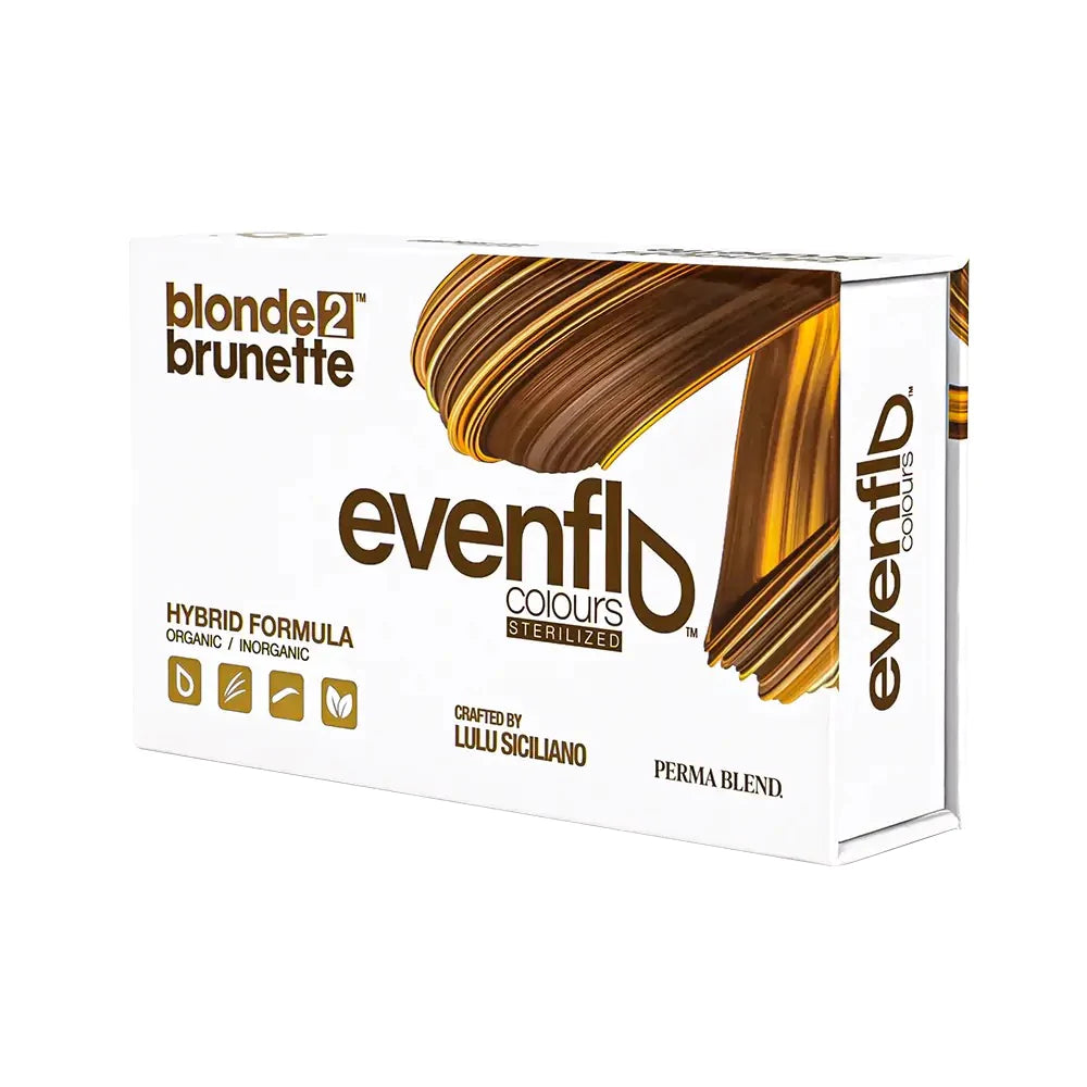 Evenflo Blonde to Brunette set, Blonde 2 Brunette set, eyebrow hybrid pigment set, permanent makeup eyebrow pigments by Evenflo Colors front view