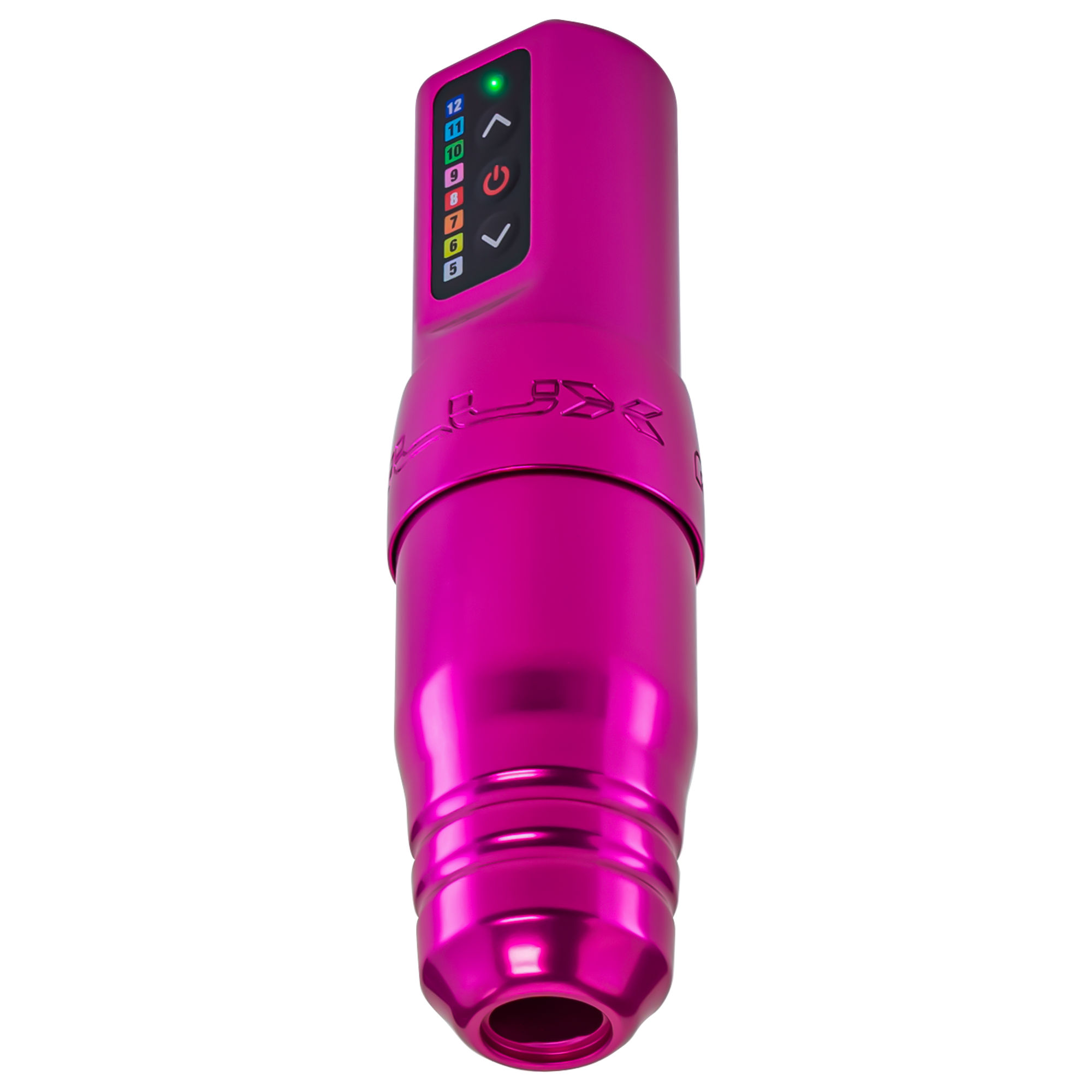 Flux S Wireless PMU Machine by MicroBeau, Permanent Makeup Machine, Wireless Tattoo Machine in Bubblegum front view