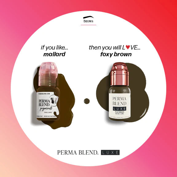 Foxy Brown Perma Blend Luxe pigment, compared to Mallard Perma Blend pigment