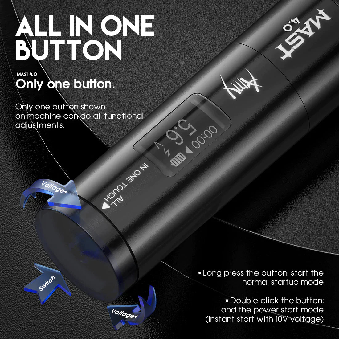 Mast Amy by Dragonhawk Tattoo Supply, Permanent Makeup Pen, Wireless Tattoo machine all in one button