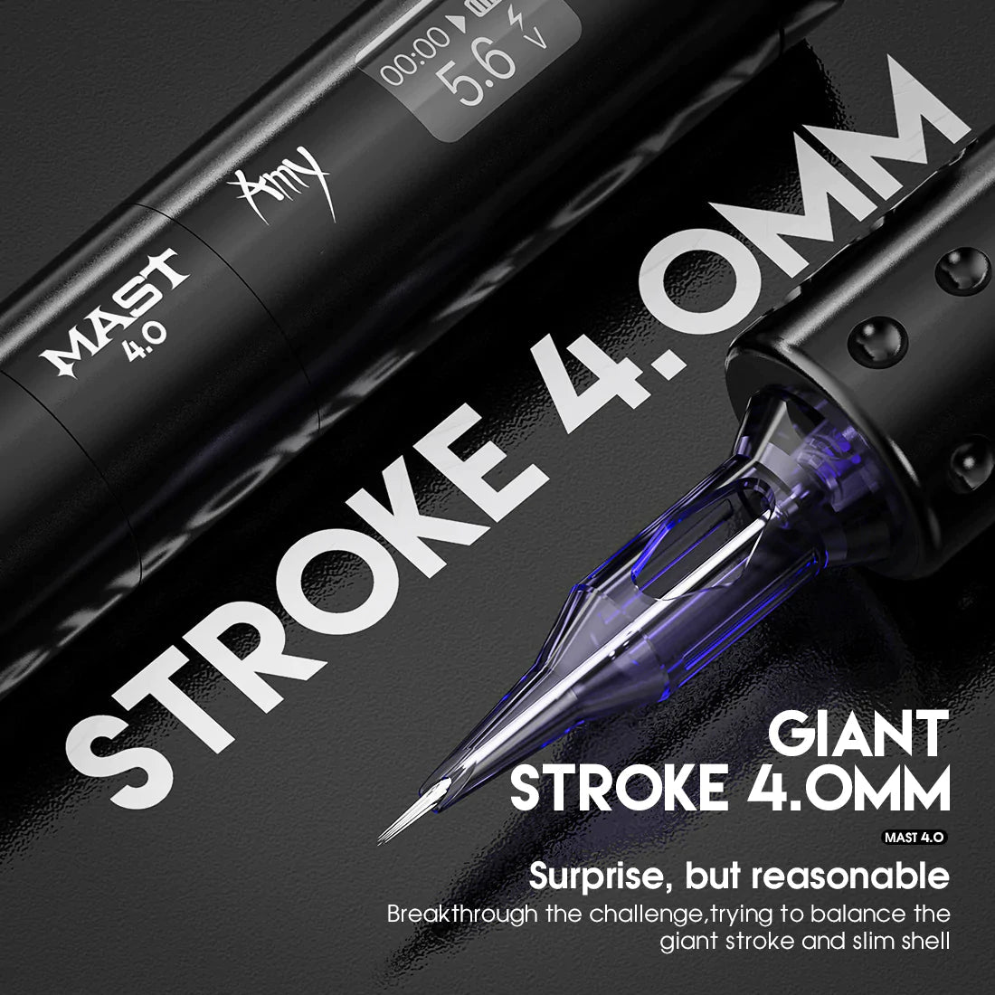 Mast Amy by Dragonhawk Tattoo Supply, Permanent Makeup Pen, Wireless Tattoo machine Stroke 4.0mm