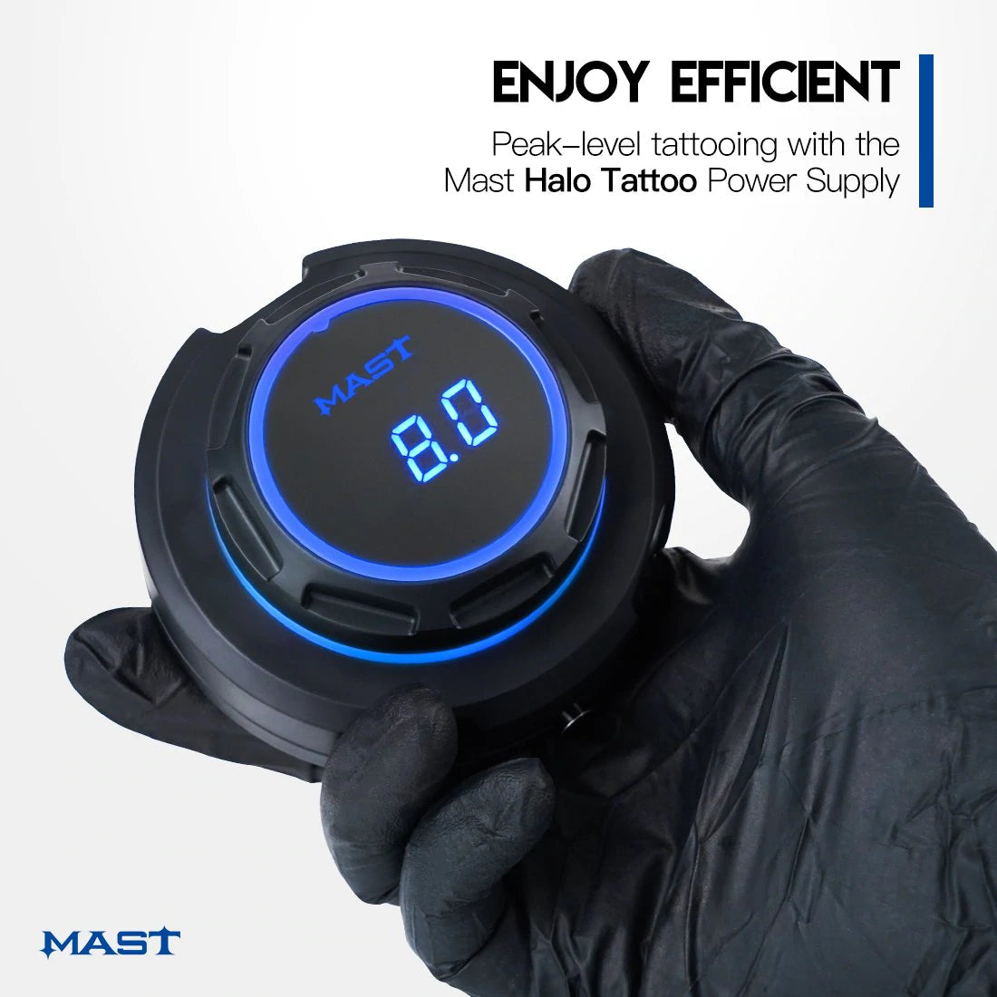 Mast Halo Power Supply, Mast Halo Wireless Tattoo Machine Power Supply top view