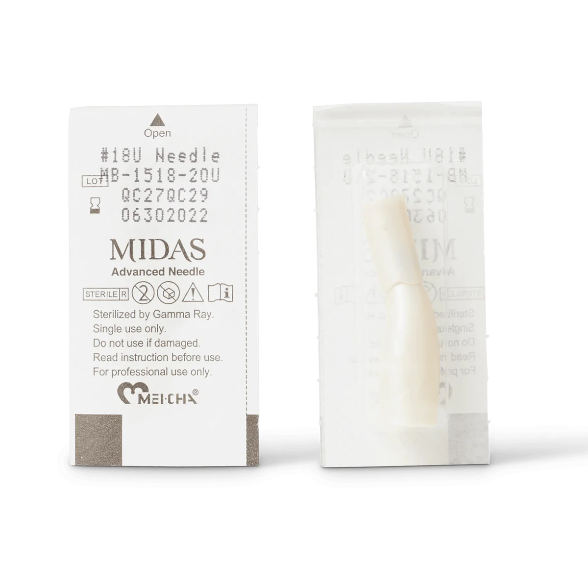 Midas #18U 0.20mm Microblading Needle in packaging