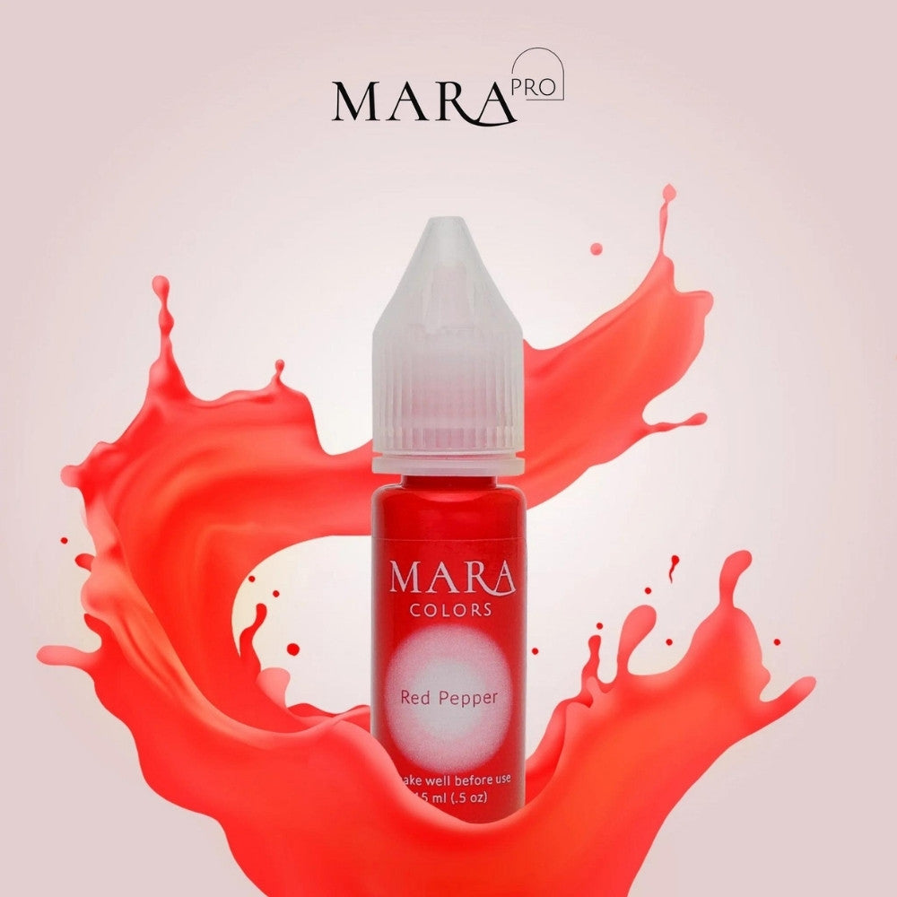 Red Pepper lip pigment, permanent makeup pigment by Mara Colors, Mara Pro pigments with pigment
