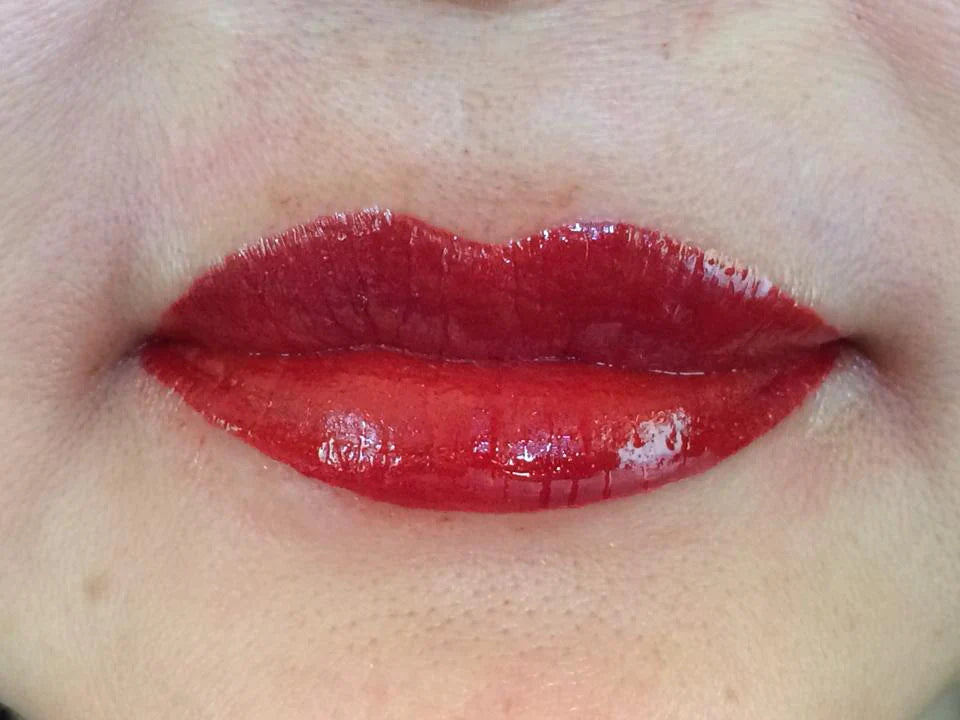 Ruby Red 15ml by Li Pigments, Li Aqua Pigment line, micropigmentation pigment, lip pigment healed results
