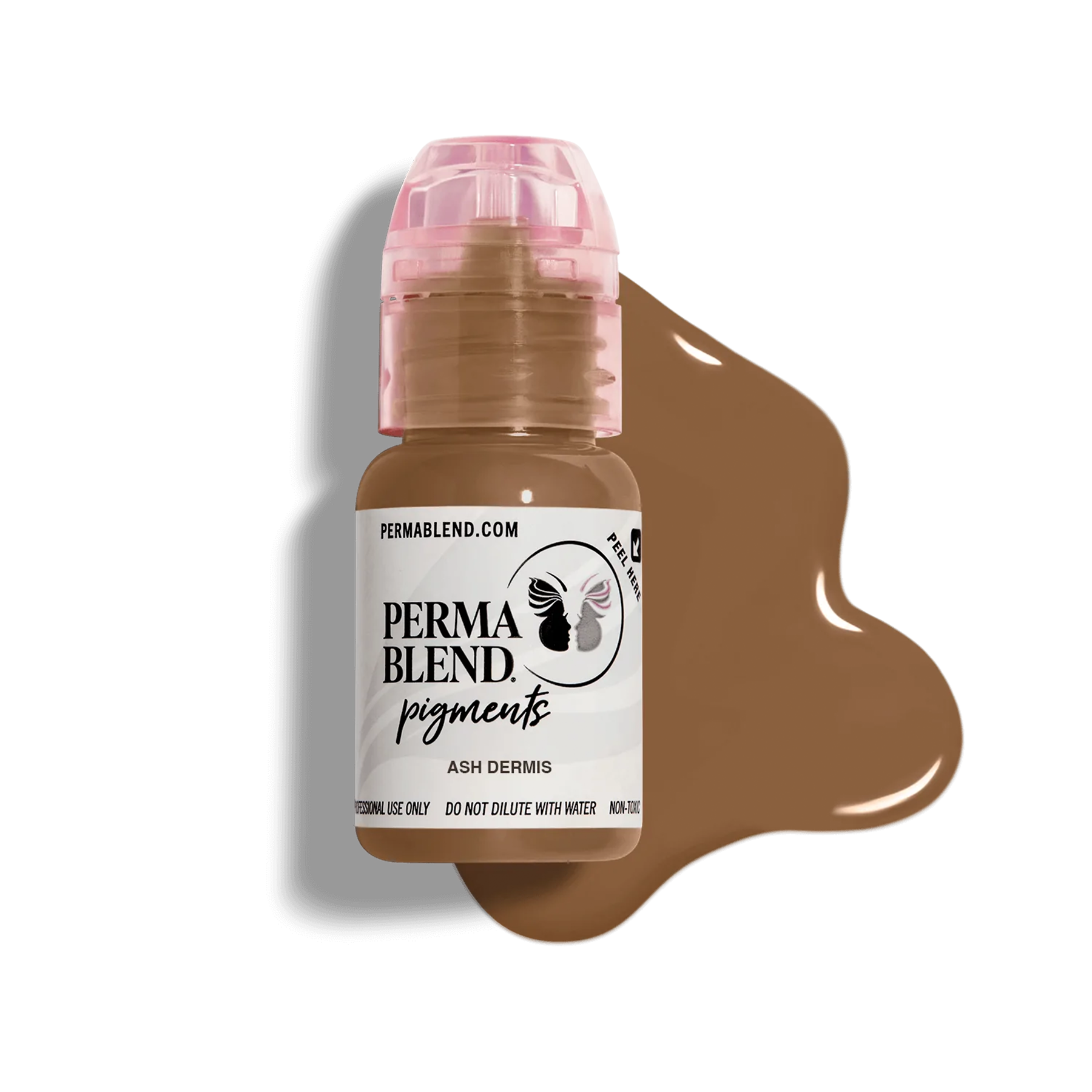 Ash Dermis, Scar pigment by Perma Blend, permanent makeup pigment for micropigmentation, front view with colour