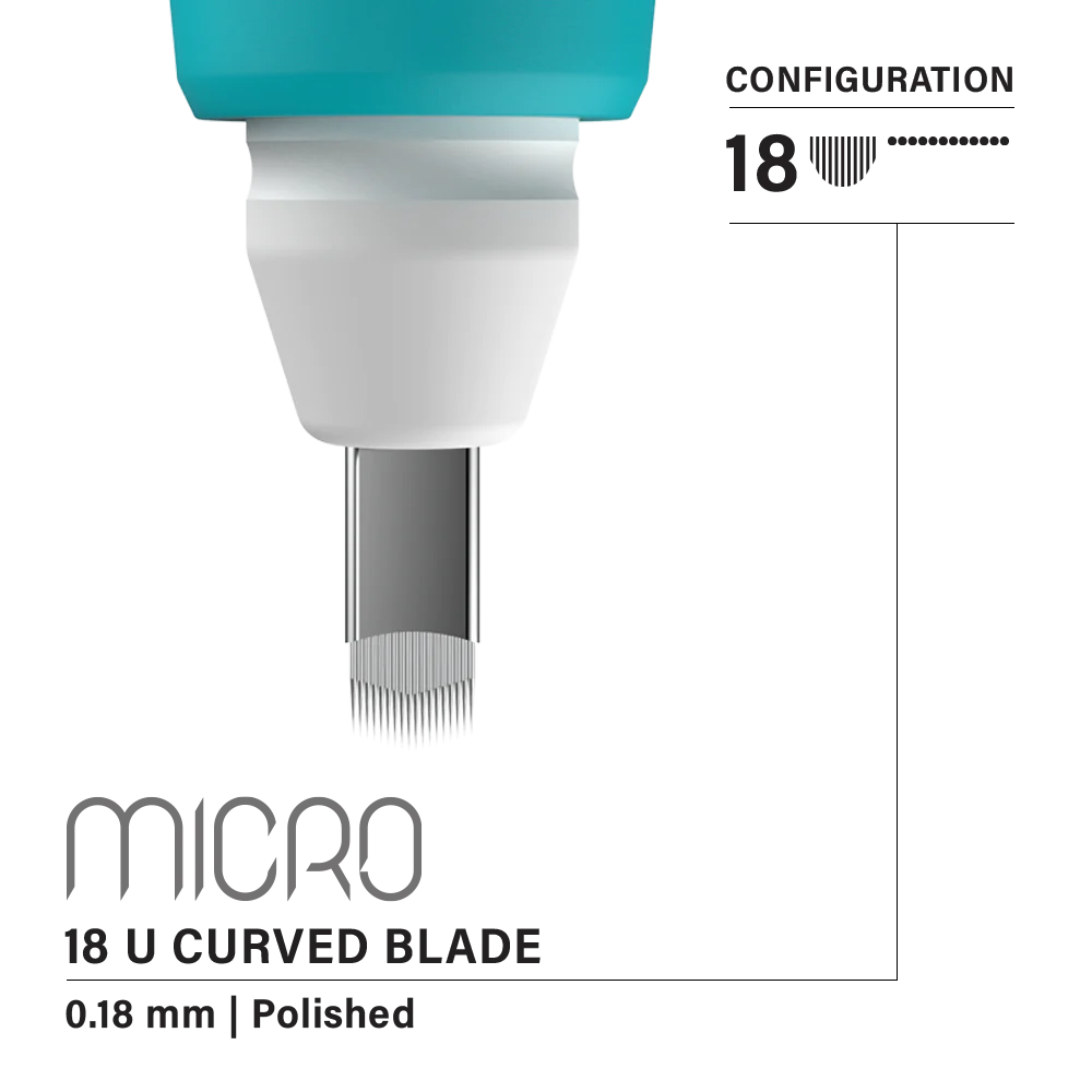 Vertix Micro Microblades by Microbeau, Microblades, Microblades for PMU by Toronto Brow Shop, 18 U Curved 0.18mm