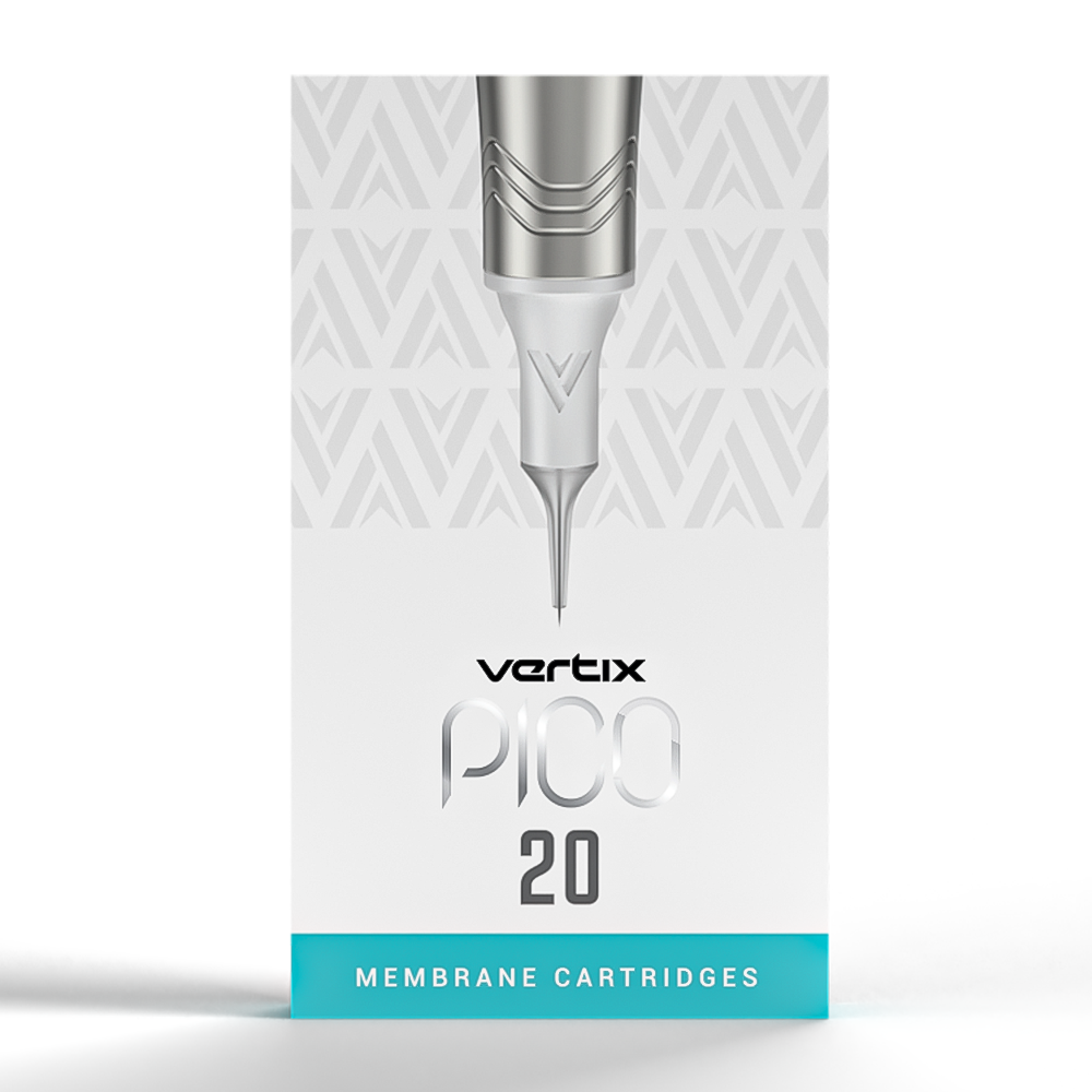 Vertix Pico Membrane Needle cartridges, Permanent makeup needle cartridges, MicroBeau, front view