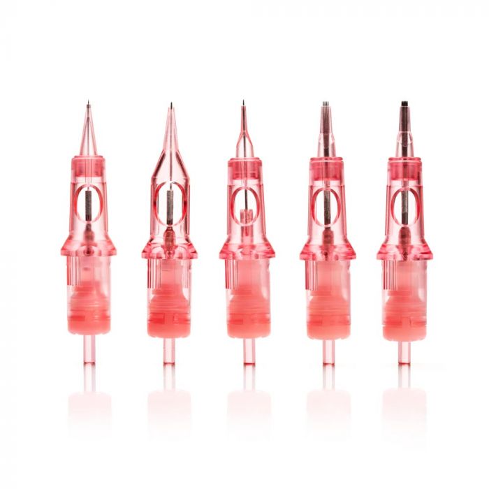 1RL kwadron needle cartridges, optima needle cartridges, permanent makeup tattoo needle cartridges front 5 configurations